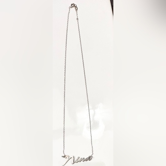Sterling silver name plate necklace Nina - Picture 2 of 3